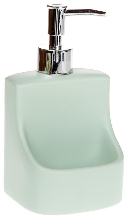Дозатор для мыла Mint 9,8х9,5х18 см с подставкой для губки (BD-851-287)