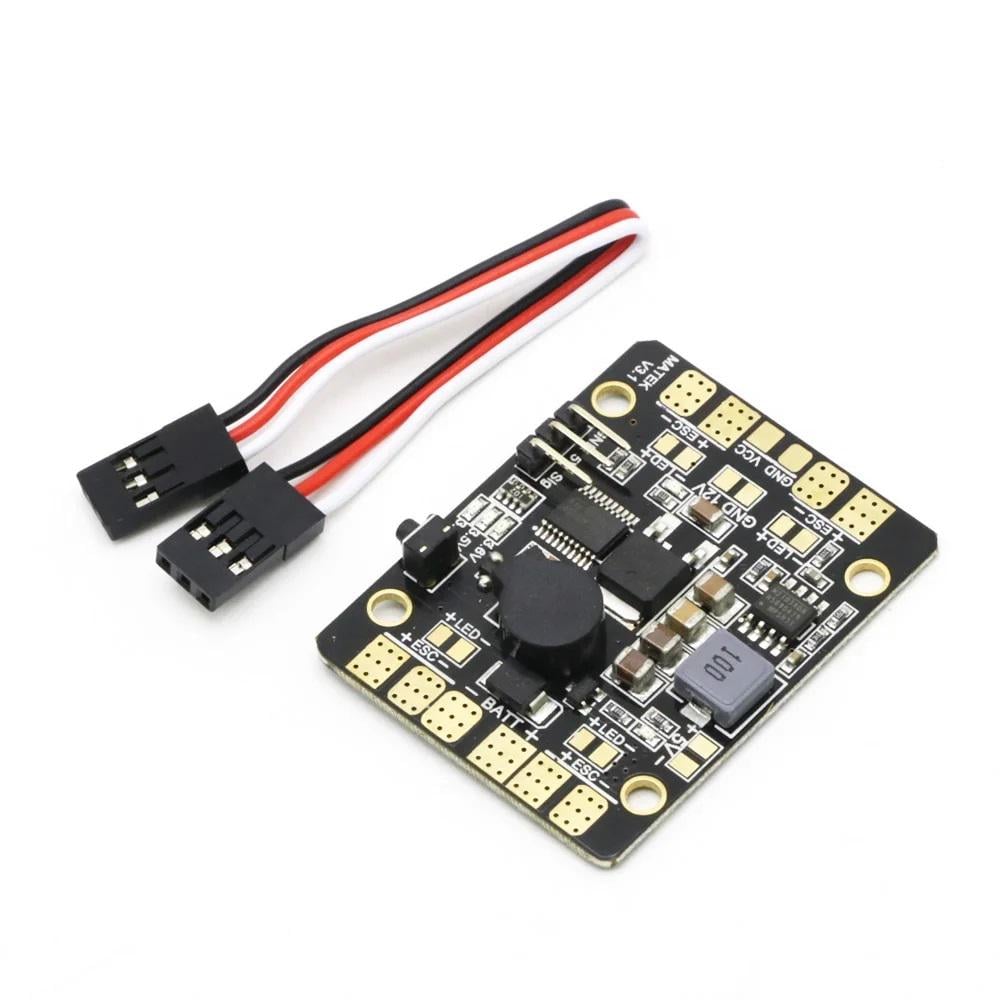 Плата распределения питания Matek LED & PowerHub V3 5в1 BEC 5V/12V сигнализация низкого напряжения (00-00027246)