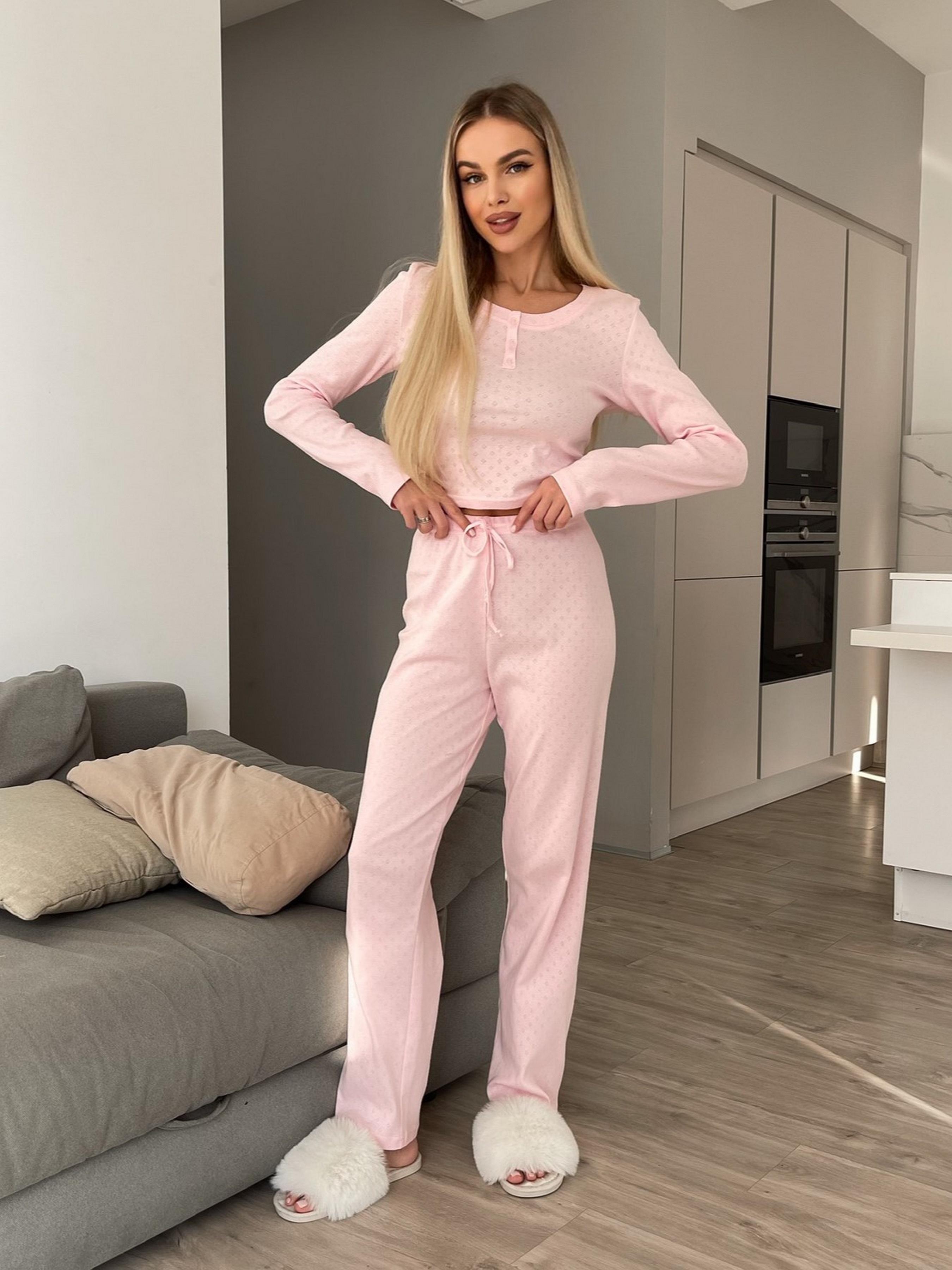 Комплект пижамный женский Nova Vega лонгслив/штаны р. 44 XS-S Пудра (102-100889) Комплект пижамный женский Nova Vega лонгслив/штаны р. 44 XS-S Пудра (102-100889)