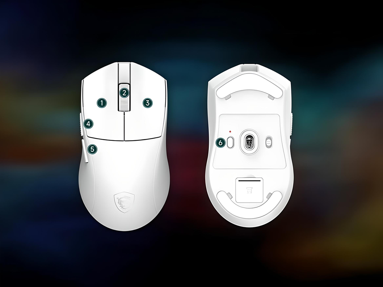 Мышь MSI FORGE GM500 WIRELESS комбинированная USB 2,4G/Bluetooth аккумулятором 26000DPI Белый (2450570518) - фото 7 Мышь MSI FORGE GM500 WIRELESS комбинированная USB 2,4G/Bluetooth аккумулятором 26000DPI Белый (2450570518) - фото 7