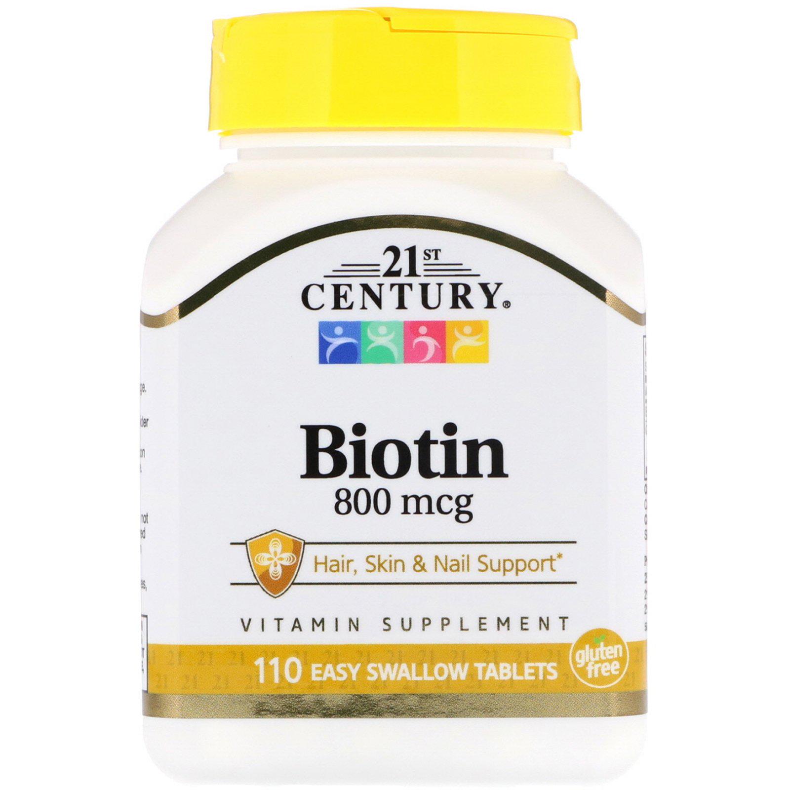 Биотин 21st Century Biotin 800 mcg 110 easy swallow tablets