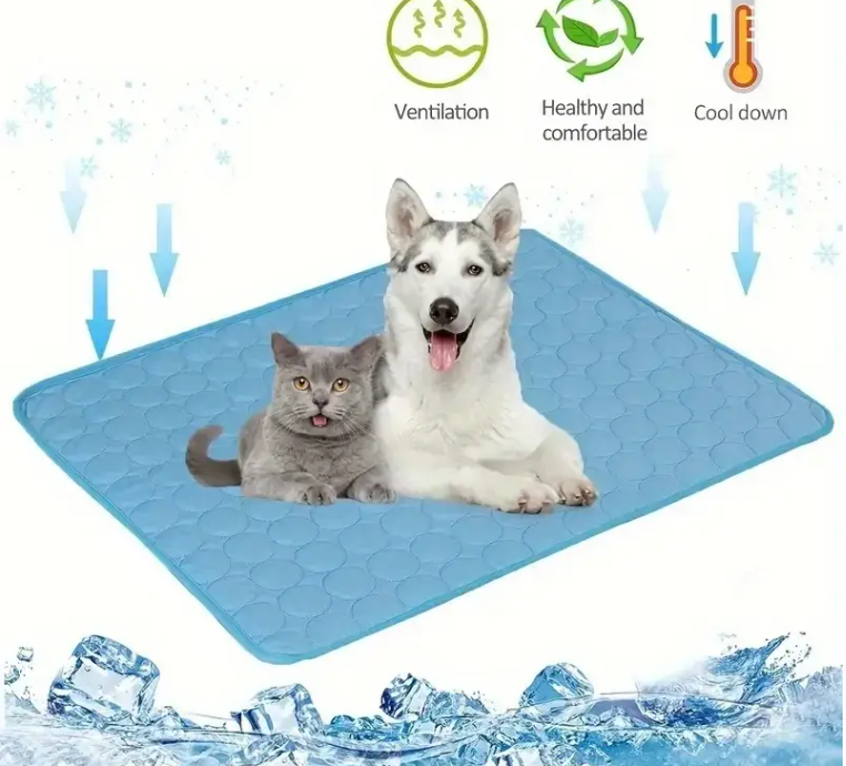 Коврик для кошек и собак самоохлаждающийся с дышащей и мягкой подкладкой летний 40x50 см Голубой (2002) - фото 7 Коврик для кошек и собак самоохлаждающийся с дышащей и мягкой подкладкой летний 40x50 см Голубой (2002) - фото 7
