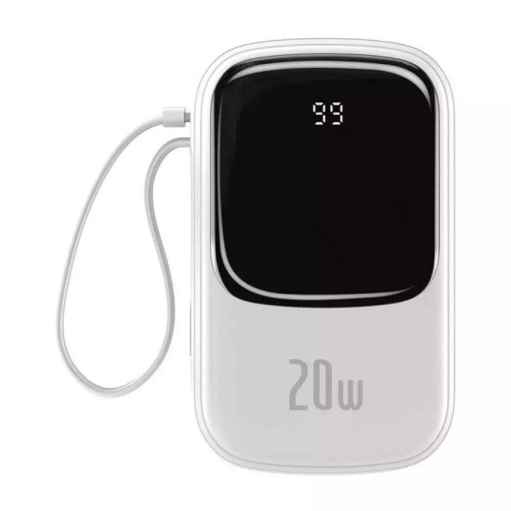 Батарея портативная BASEUS Qpow Pro Digital Display Fast Charge iP PPQD030002 20000 mAh 20 W White