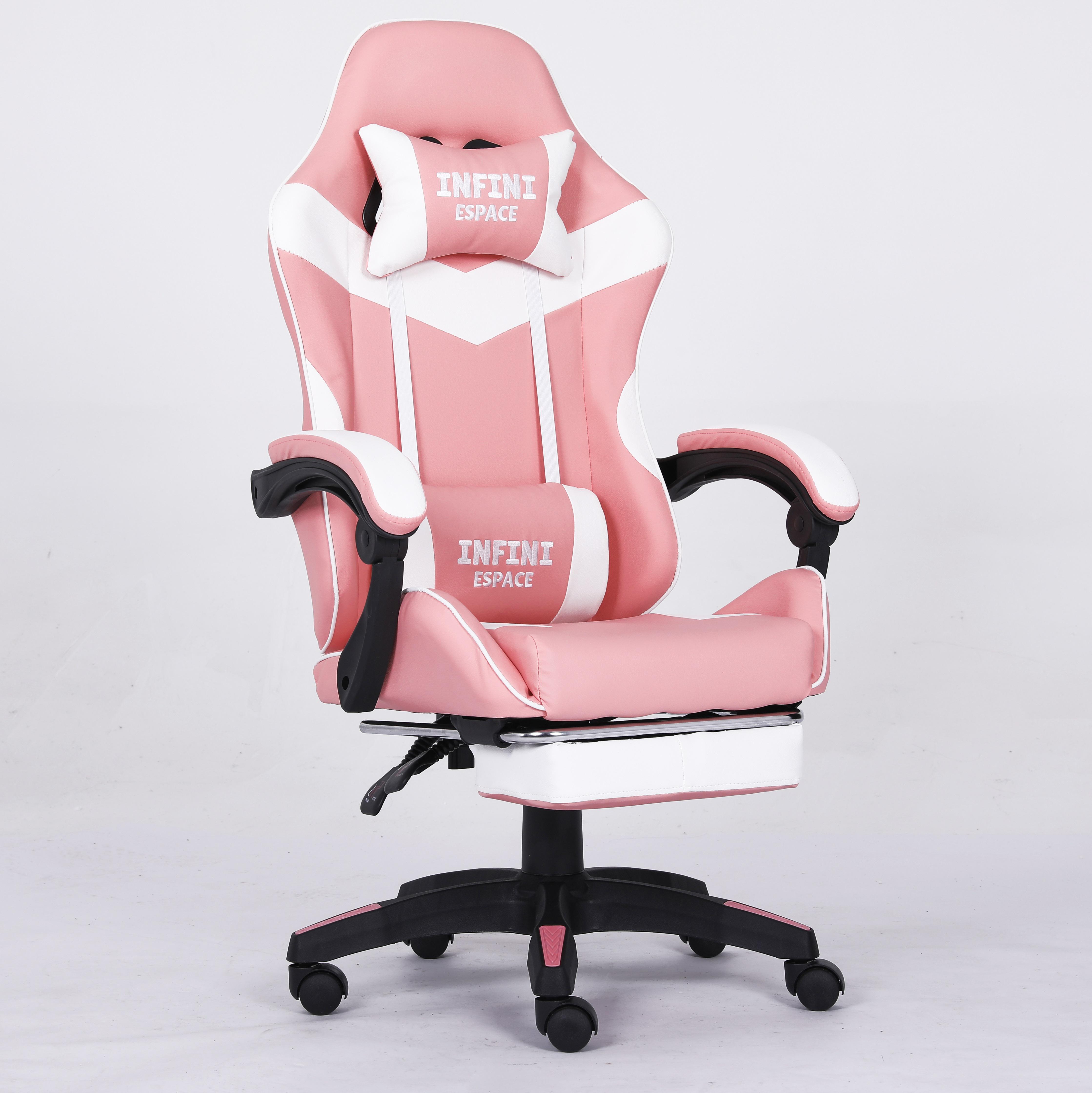Кресло компьютерное с подставкой для ног Infini Espace Розовый (22288282) - фото 1 Кресло компьютерное с подставкой для ног Infini Espace Розовый (22288282) - фото 1