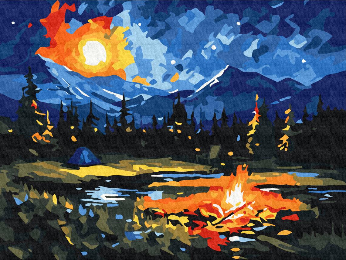 Картина за номерами Brushme Ніч у горах 30x40 см (3112790572)