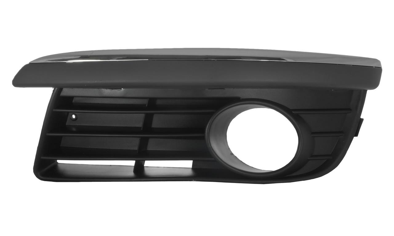 Решетка бампера AVTM Volkswagen Golf 5 Combi/Jetta 5 07-10 левая с отверстием п/тум с хромом (9544 983)