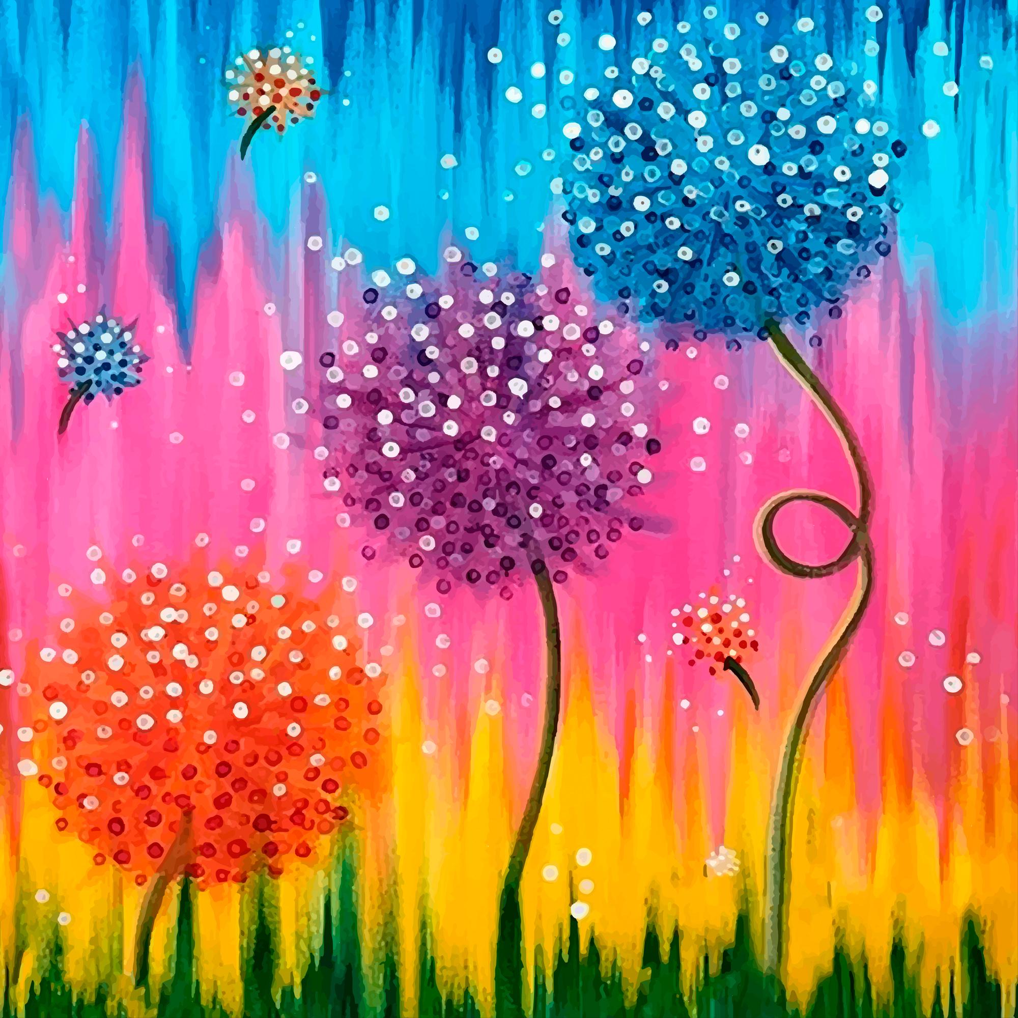 Алмазная мозаика на подрамнике Santi Очаровательные кульбабы 30x30 см (Top-954313)