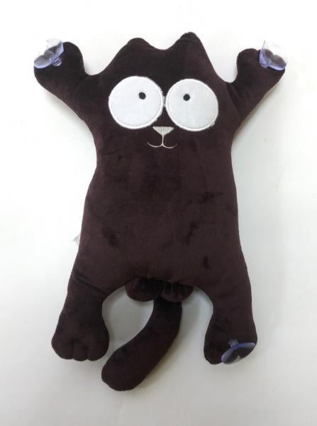 Мягкая игрушка-подушка Копица Котик на присосках 31 см Баклажан (00284-13)