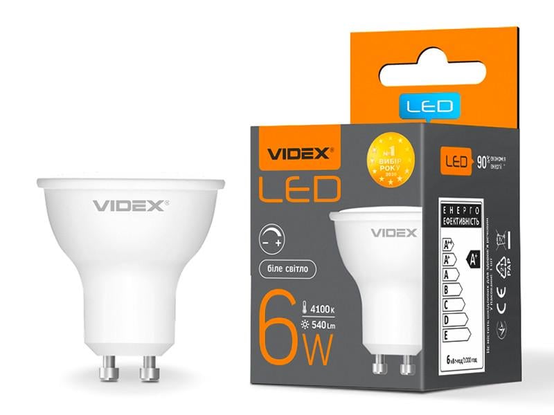 Світлодіодна лампа Videx MR16еD димерна 6W GU10 4100K (VL-MR16еD-06104)