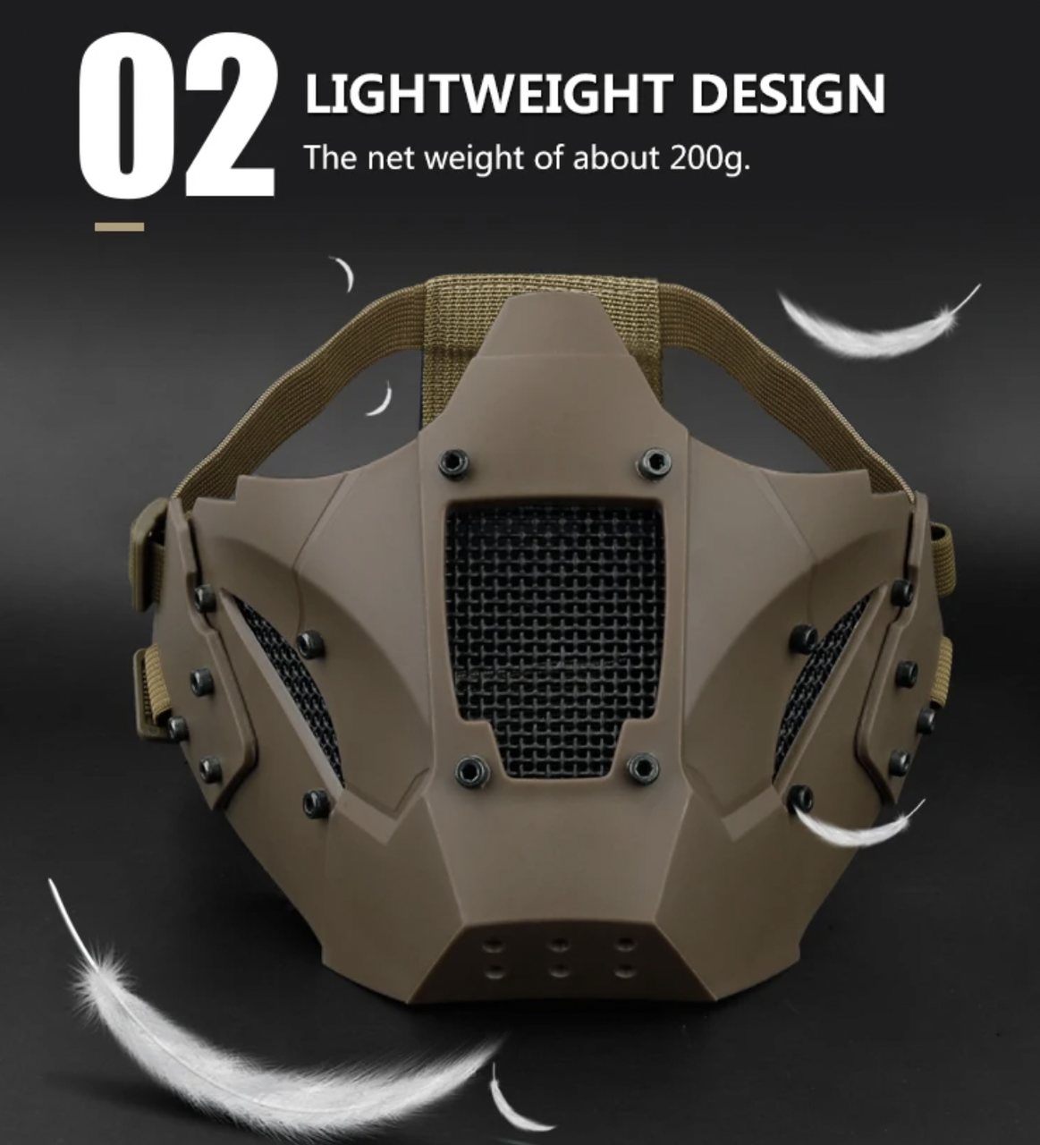 Маска Iron Warrior з кріпленням до шолома Airsoft Койот (MK001015) - фото 7