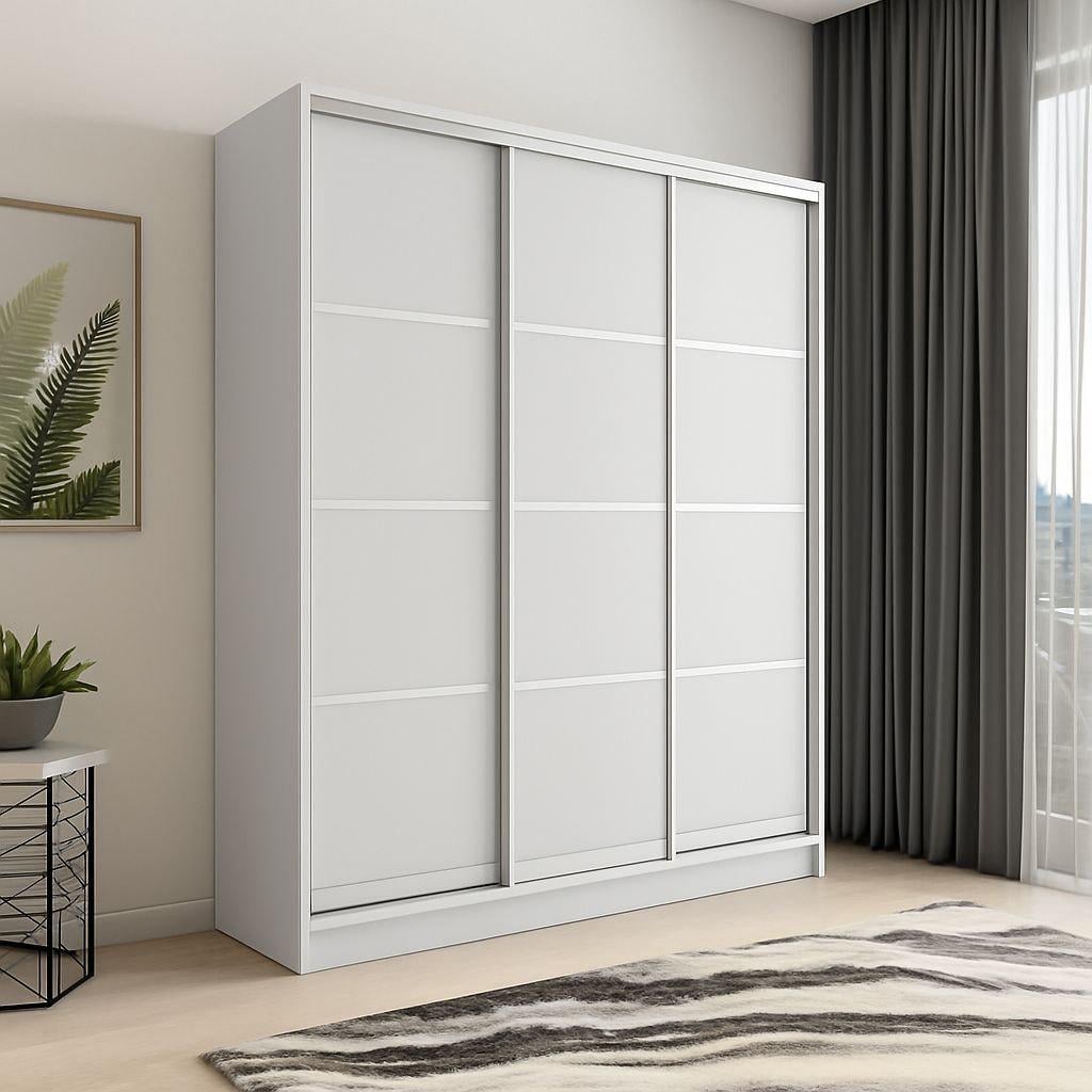 Шкаф купе Мириам комби 4 ДСП 2100x2400x600 мм Серый (21442) Шкаф купе Мириам комби 4 ДСП 2100x2400x600 мм Серый (21442)
