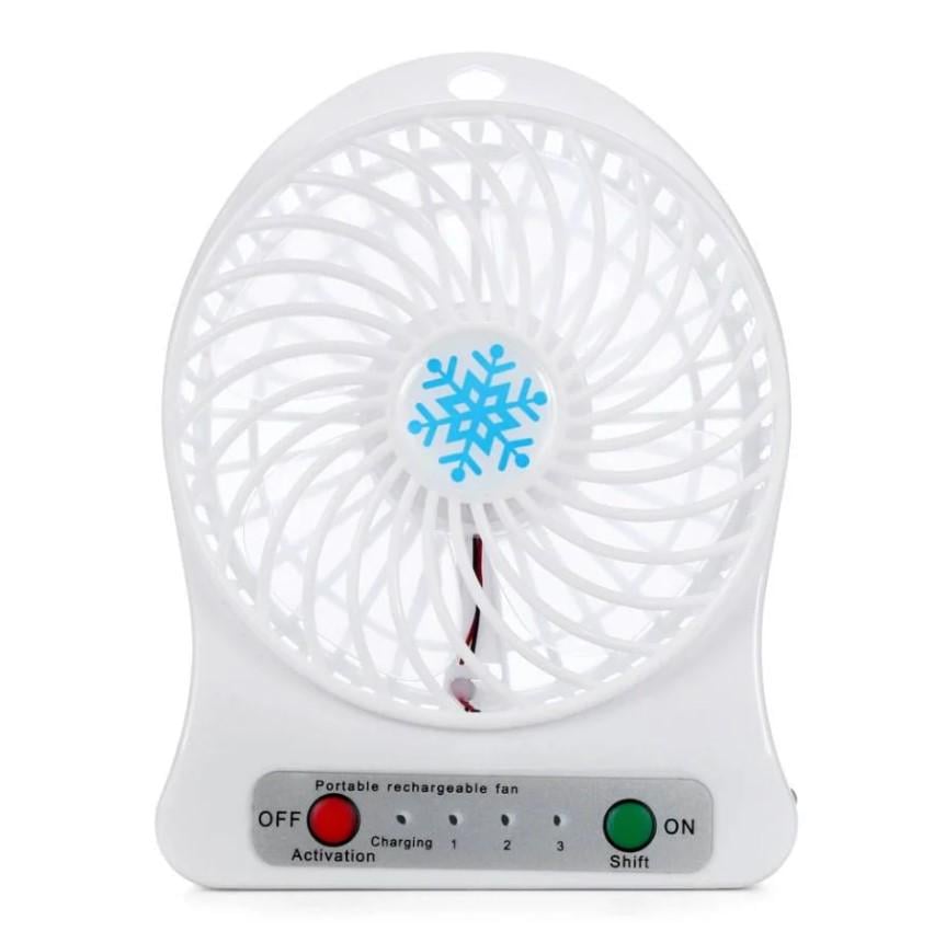 Вентилятор настольный Mini Fan USB на аккумуляторе 14х10х4 см Белый (MX-3288-11318B)
