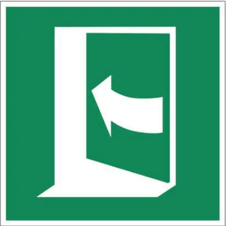 Знак Дверь открывается толчком влево (д-9089)