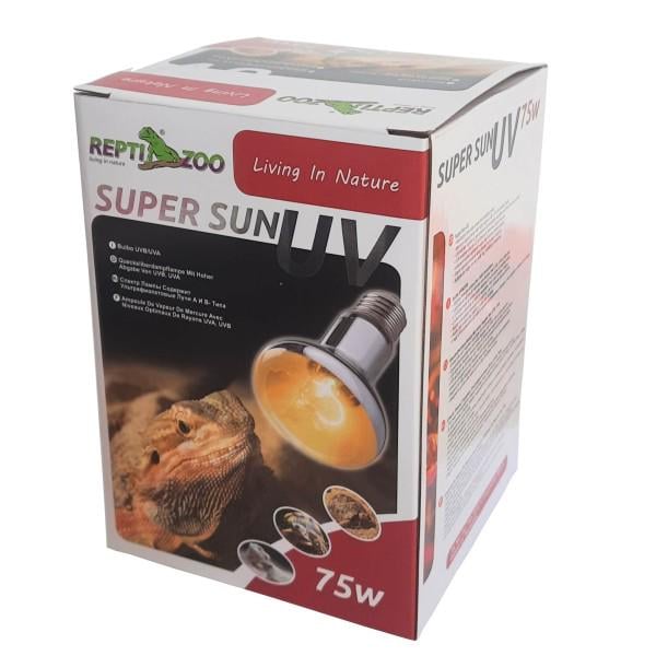 Лампа ртутная Repti-Zoo SuperSun UVA/UVB для пустынных рептилий 75W (RZ-P80075)