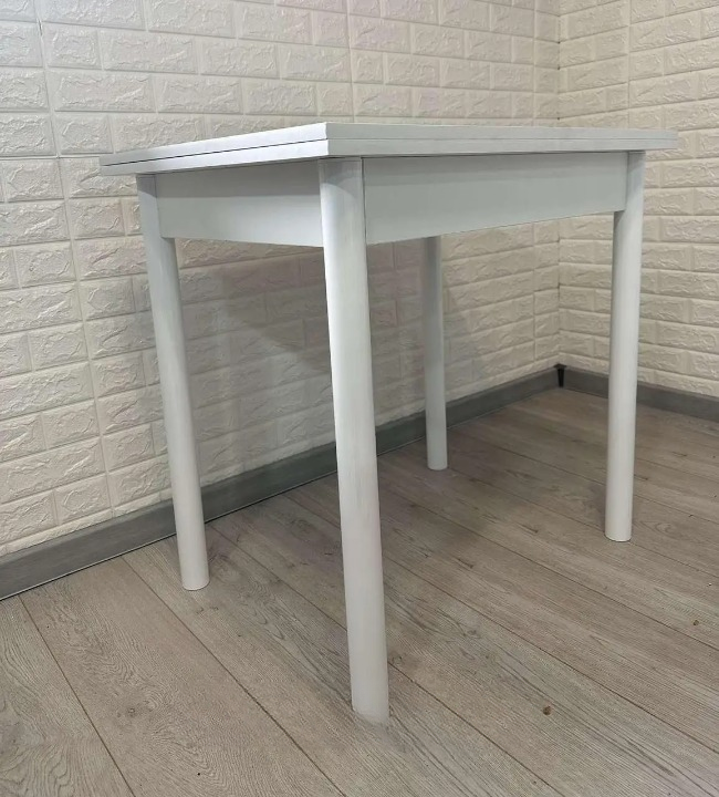 Обідній стіл Оскар розкладний 60х80/80х120х75 см Світлий Бетон/Білий (28374296)