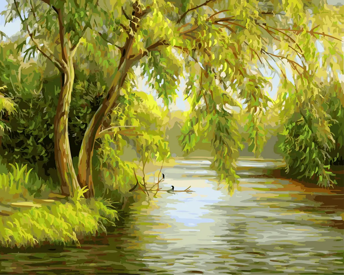 Картина по номерам Brushme Ива над рекой 40x50 см (BRM21176)