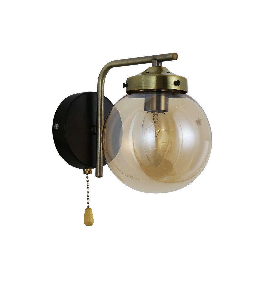 Светильник настенный Бра Lighthouse SRS-19827/1W Antique Черный/Латунь/Янтарный