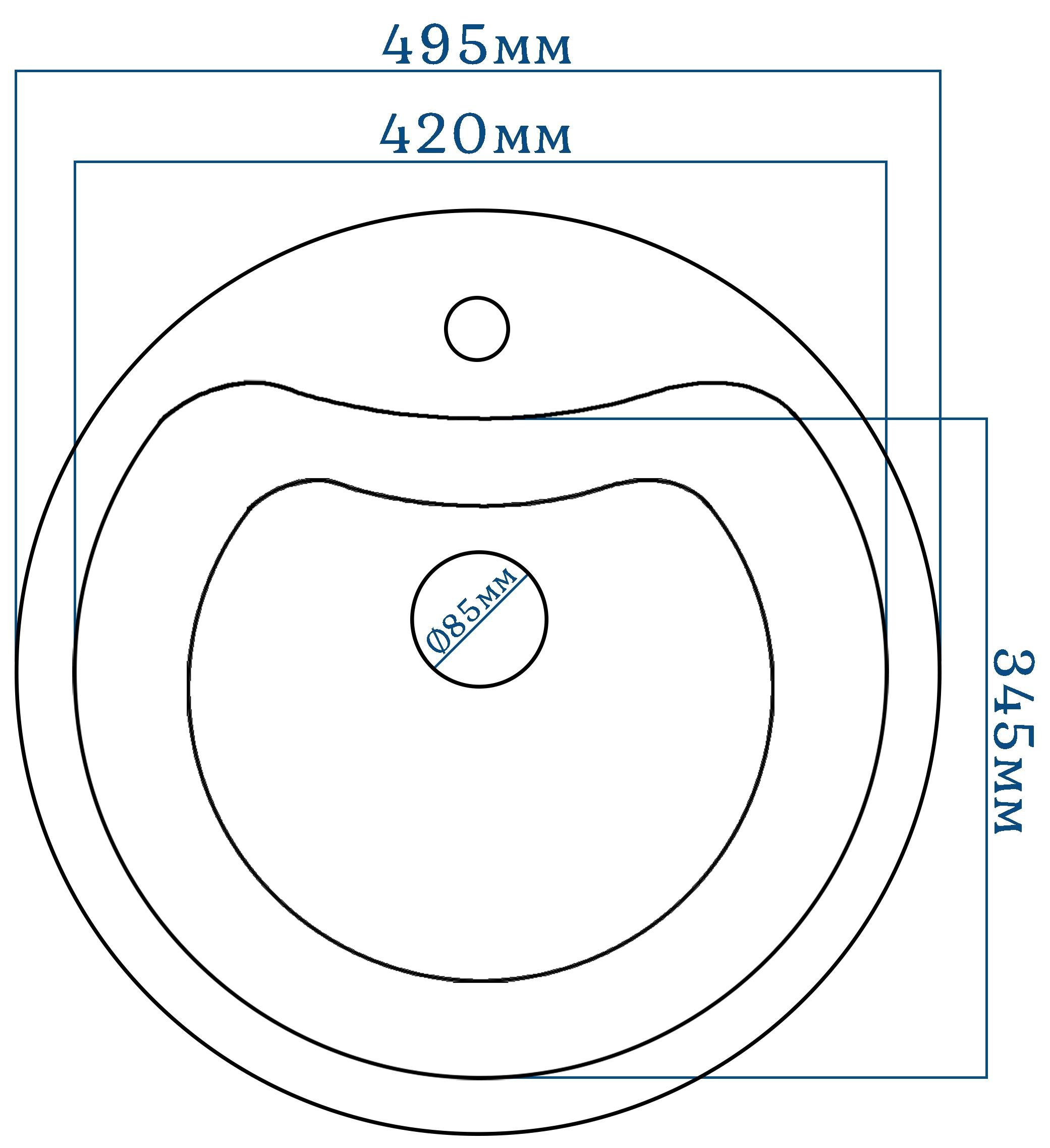 Мойка кухонная Valetti V3Z 495x495 мм Терра - фото 3