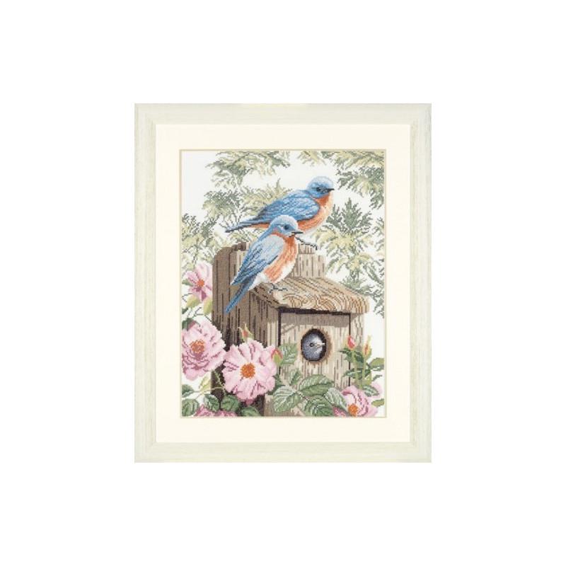 Набір для вишивки хрестиком Lanarte PN-0008197 Garden Blue birds (22077)