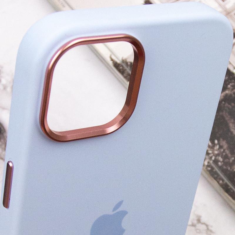 Противоударный чехол Silicone Case Metal Buttons (AA) для Apple iPhone 12 Pro Max (6.7") Голубой / Cloud Blue - фото 8