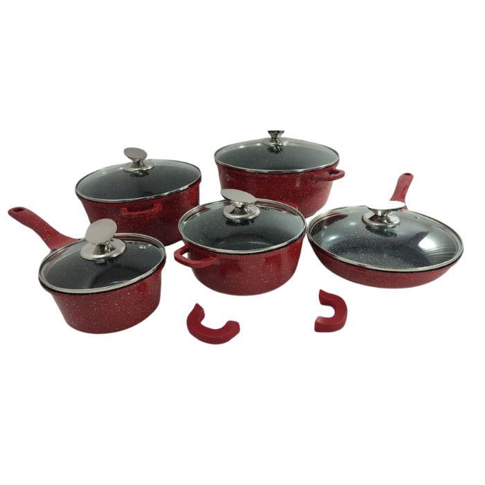 Набір посуду Higher Kitchen з гранітним покриттям Червоний (HK305-M2)