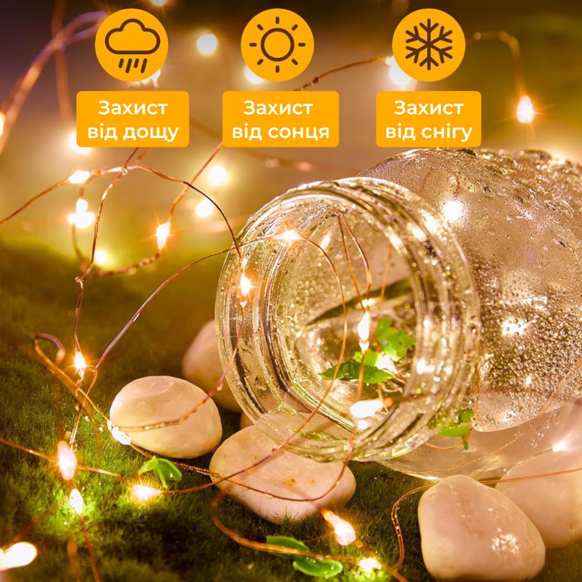 Гірлянда Кінський хвіст 200 Led 10 ниток 2 м Жовтий (175) - фото 7