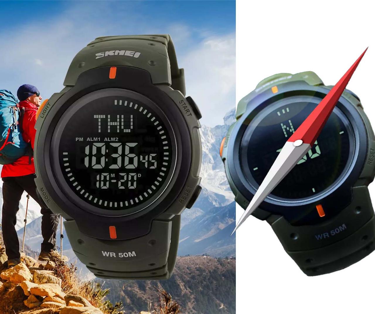 Часы наручные Skmei 1231AG Military и компас Green - фото 5 Часы наручные Skmei 1231AG Military и компас Green - фото 5