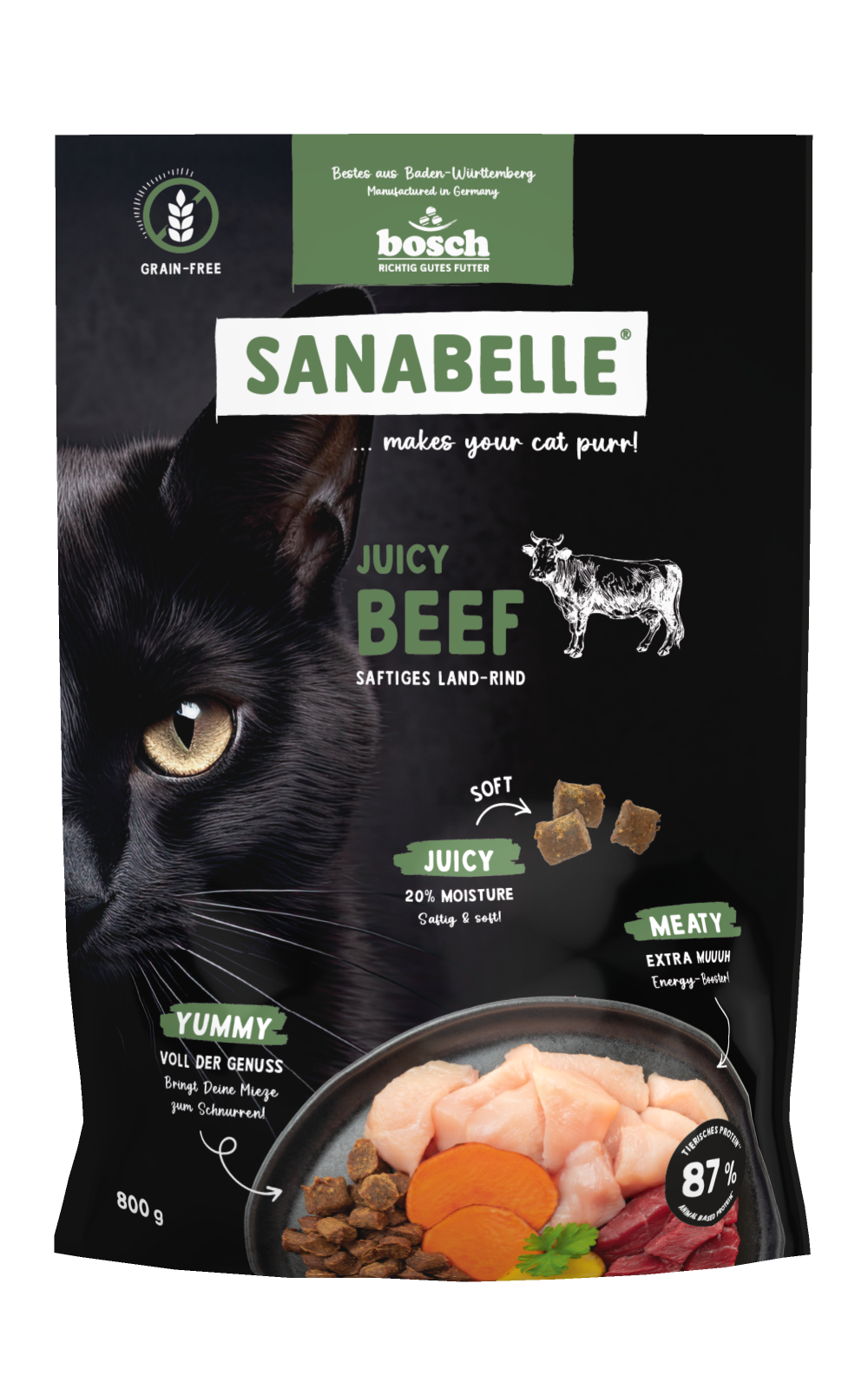 Мягкий корм для котов Sanabelle Juicy с говядиной 800 г