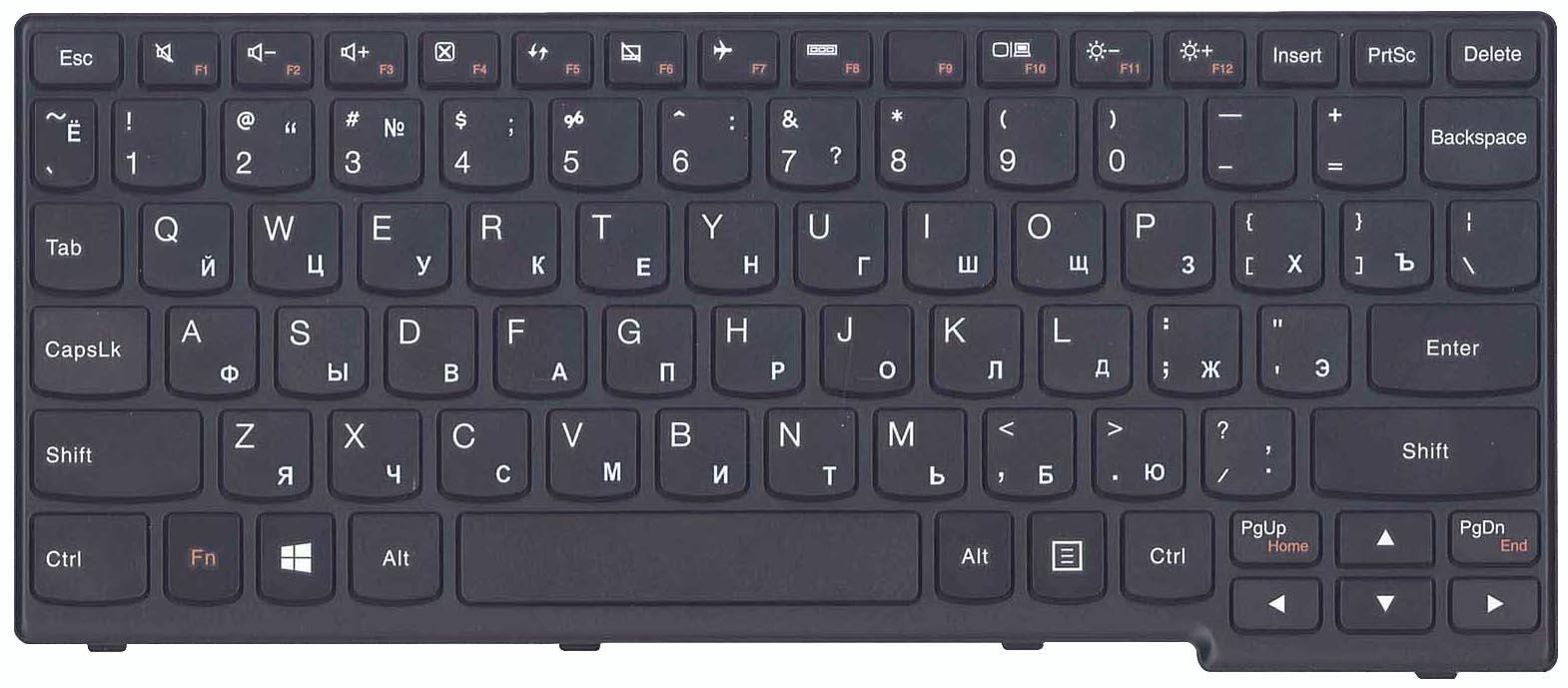 Клавиатура для ноутбука Lenovo IdeaPad Yoga 11 Black Frame Black