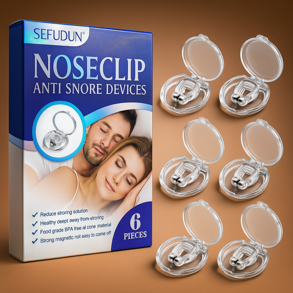 Силиконовый магнитный зажим клипса для носа против храпа SEFUDUN Noseclip Anti Snore Devices 6 шт. в упак