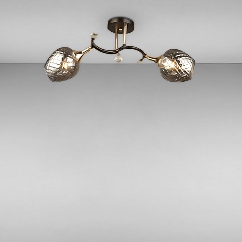 Люстра стельова Light House SRS-16210/2 з поворотним плафоном на дві лампи Чорний/Золото