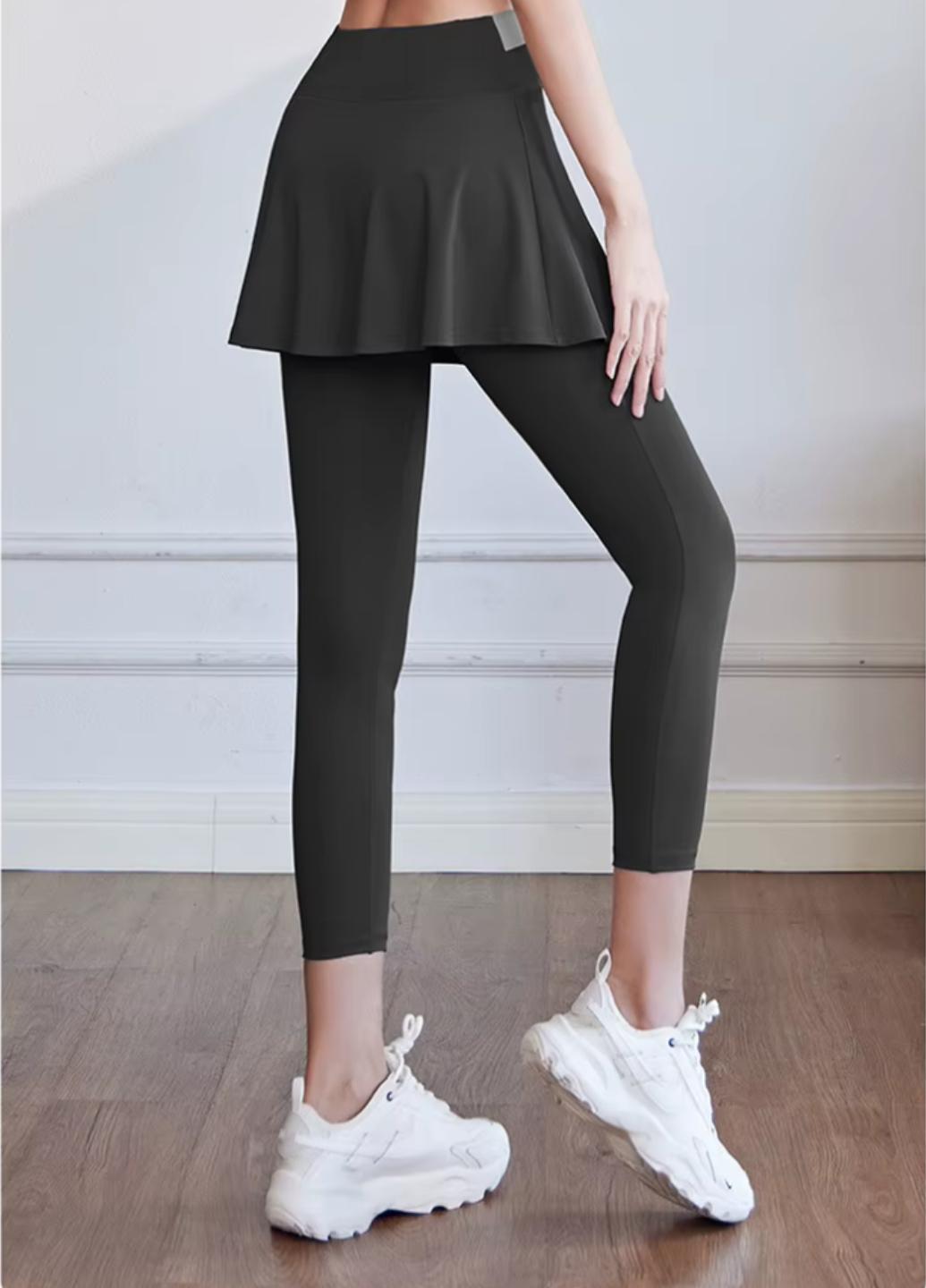 Леггинсы женские спортивные Elegant Sport D124 с юбкой XXL Черный (1851-50-02) - фото 2