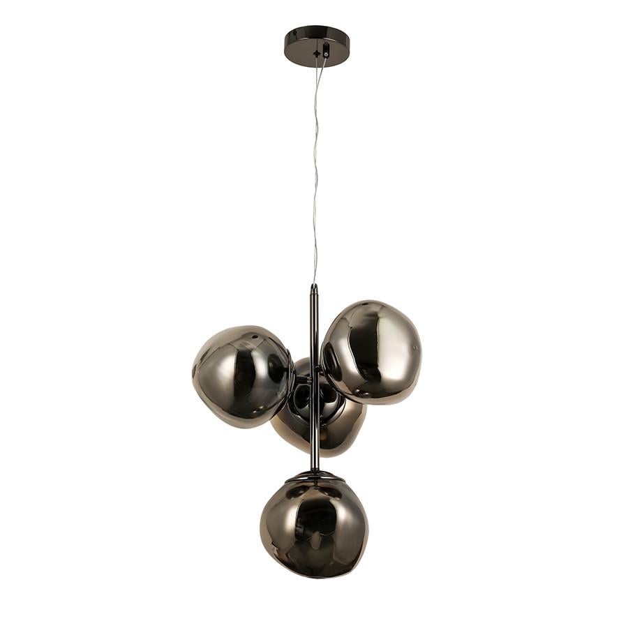 Люстра підвісна 793CH01-4 SMGY 180 E27 з 4 незвичайними плафонами Чорний/Хром - фото 1