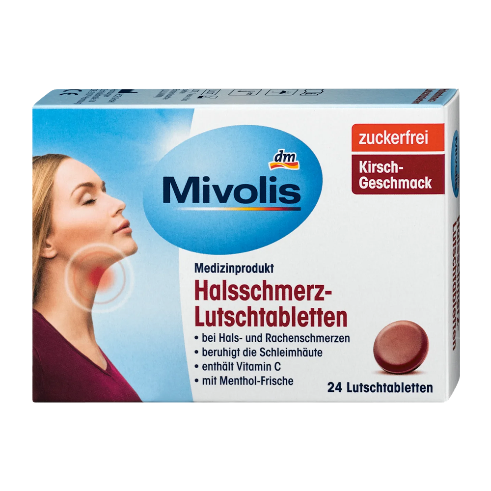 Леденцы от боли в горле DM Mivolis Halsschmerz-Lutschtabletten 24 шт. (EPI-15102025-1390)