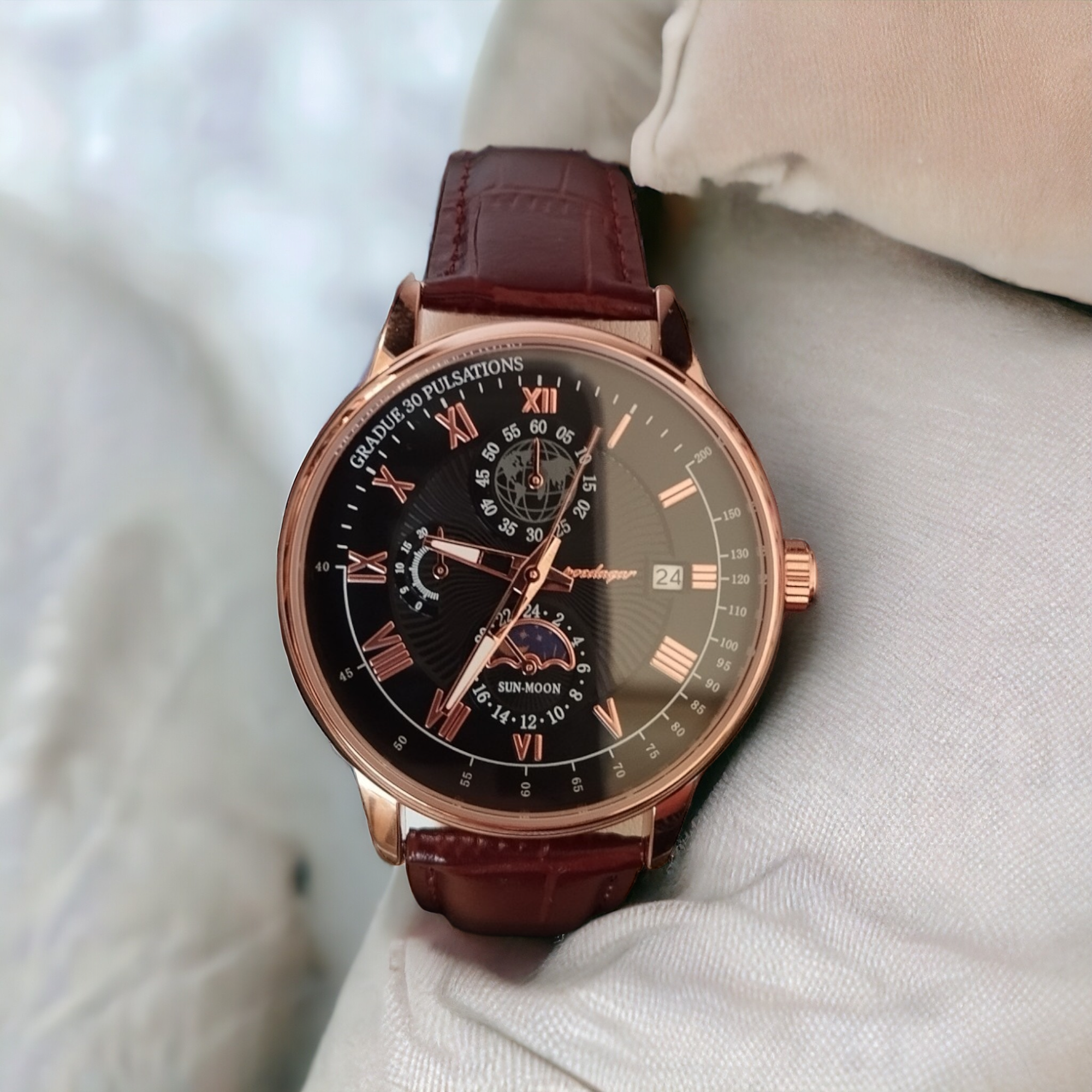 Часы наручные мужские Poedagar кварцевый Золотой - фото 3 Часы наручные мужские Poedagar кварцевый Золотой - фото 3