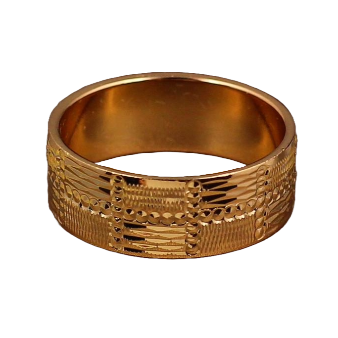 Обручальное кольцо Xuping Jewelry граненый рисунок квадраты 8 мм р 16 Золотистый (2629121285)