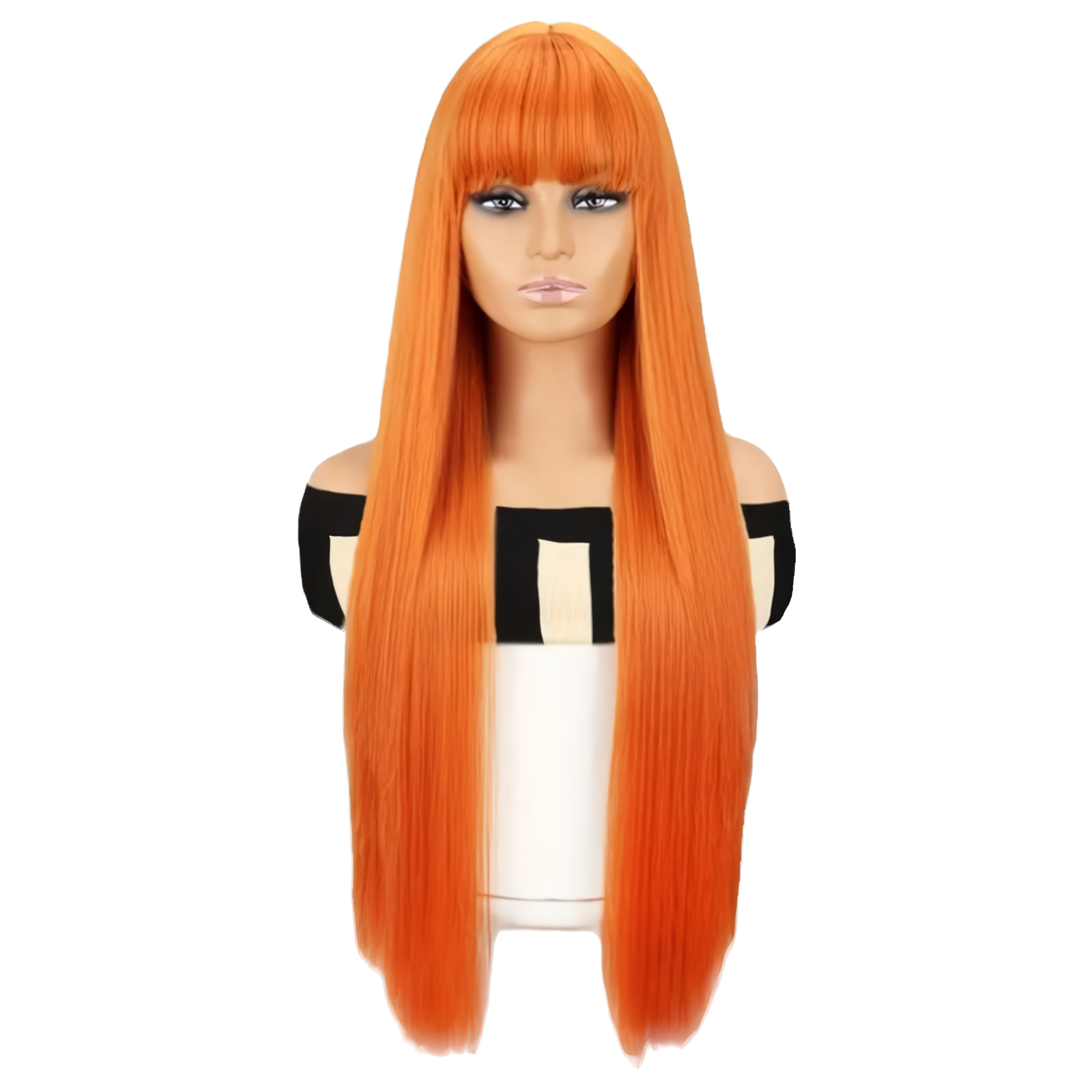 Парик прямой аниме с длинной челкой Рыжий бесстыдный 70 см Рыжий (Т0000495-3)