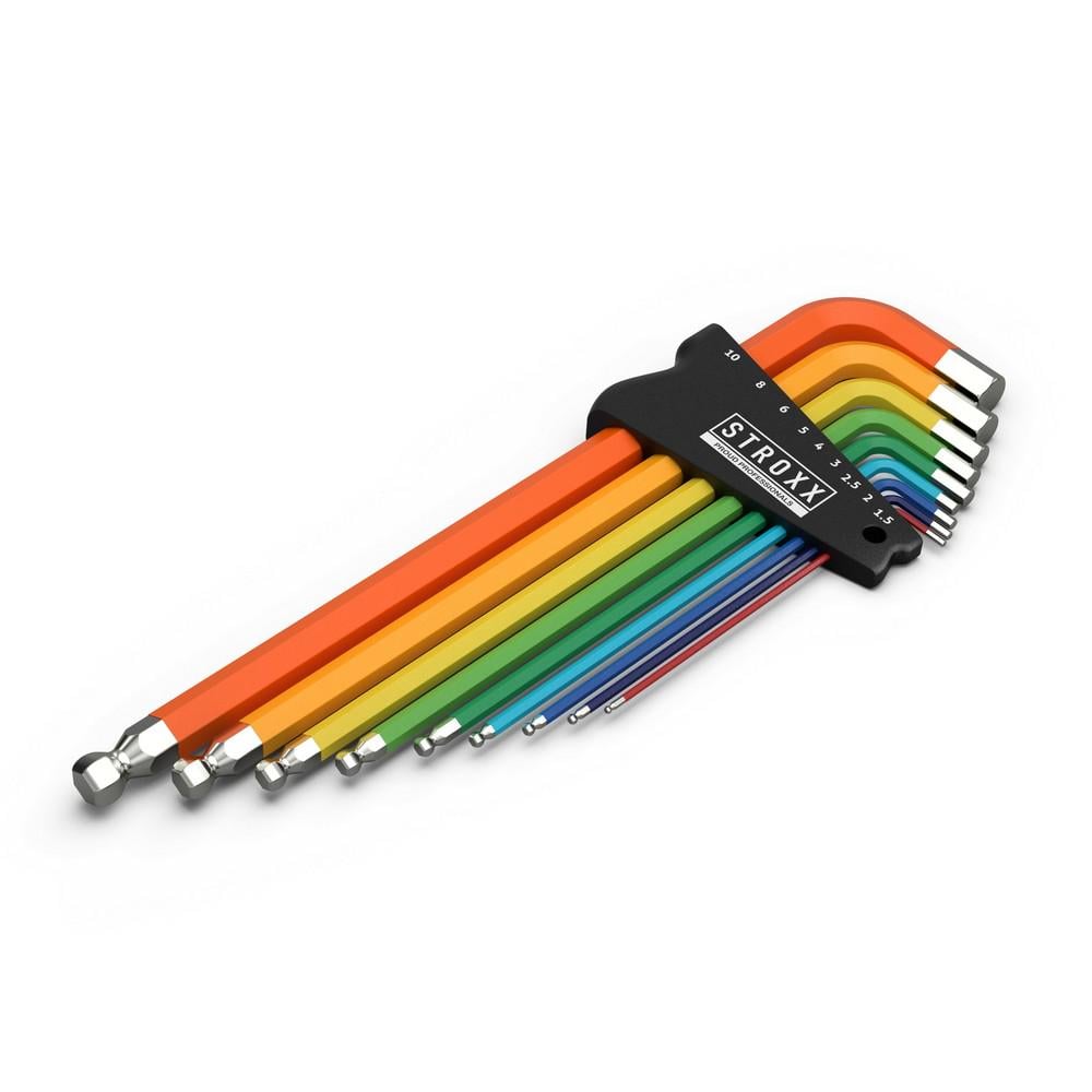Набор ключей шестигранных Stroxx с цветной идентификацией 9 шт. (100-770)