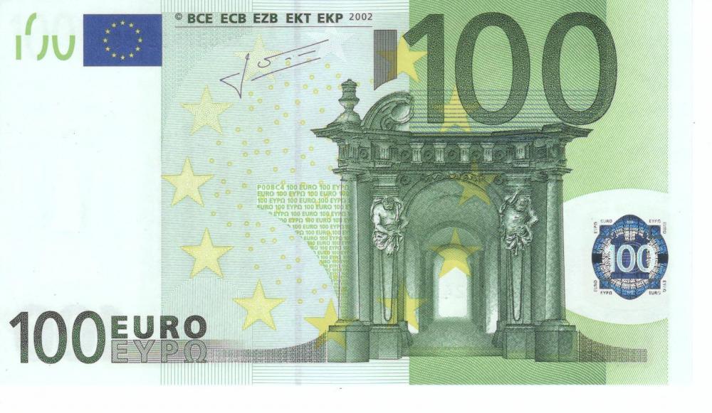 Коллекционная банкнота Германия 100 евро 2002 Х P008 UNC (Б06791)