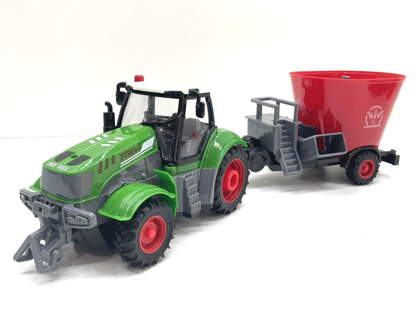 Трактор на радиоуправлении Limo Toy с прицепом масштаб 1:24 Зеленый (M 5017)