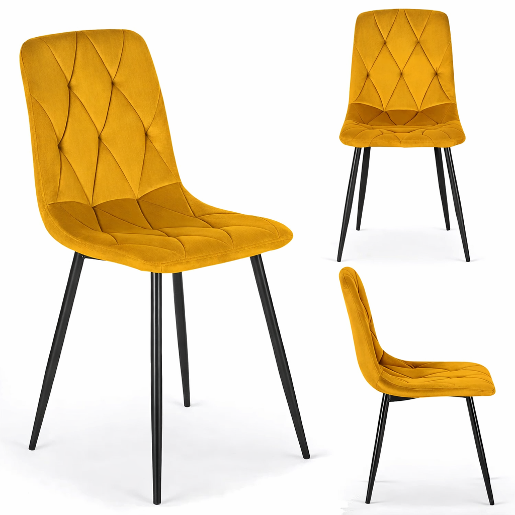 Комплект стільців Homart велюр 4 шт. DC-281 Гірчичний (9955) Комплект стільців Homart велюр 4 шт. DC-281 Гірчичний (9955)