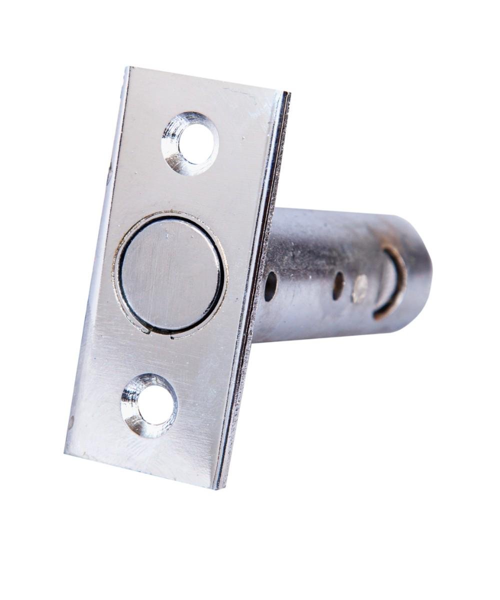 Засувка для вхідних дверей одностороння врізна Аріко квадратна Хром