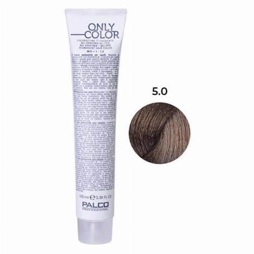Крем-краска для волос профессиональная безаммиачная PALCO Only Color 100 мл 5.0 светло-коричневый (2522825283)