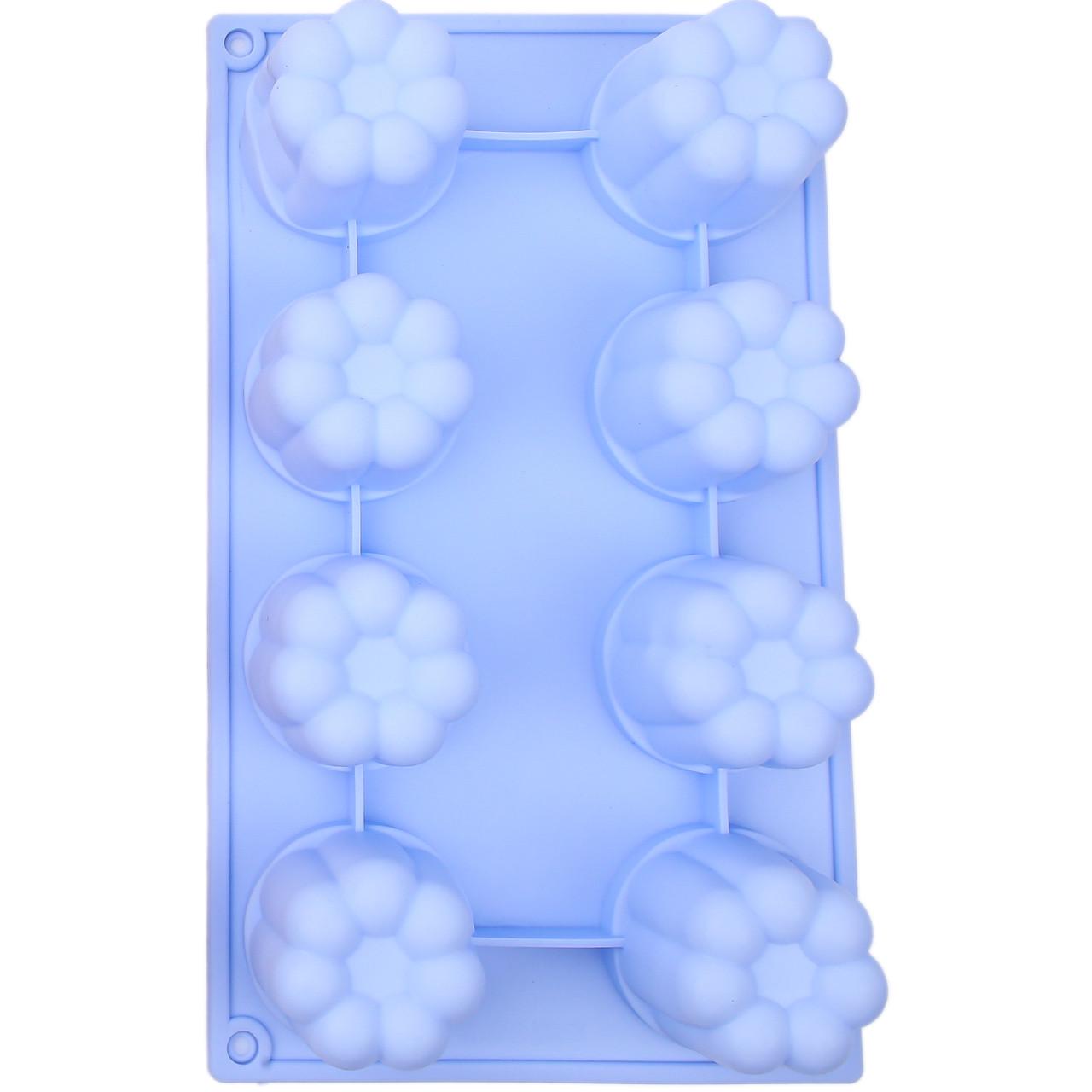Форма силіконова для випікання Бутони 29,5х17 см 8 шт. Блакитний (2358465916)