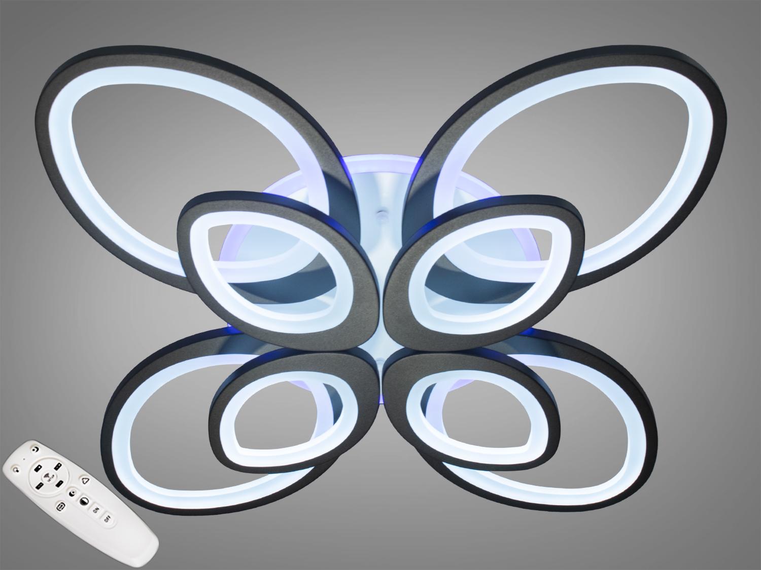 Люстра светодиодная 150 Вт Черный (8059/4+4BK 3col dim)