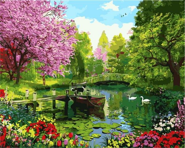 Картина по номерам Mariposa Вишневый сад 40x50 см (Q2196)