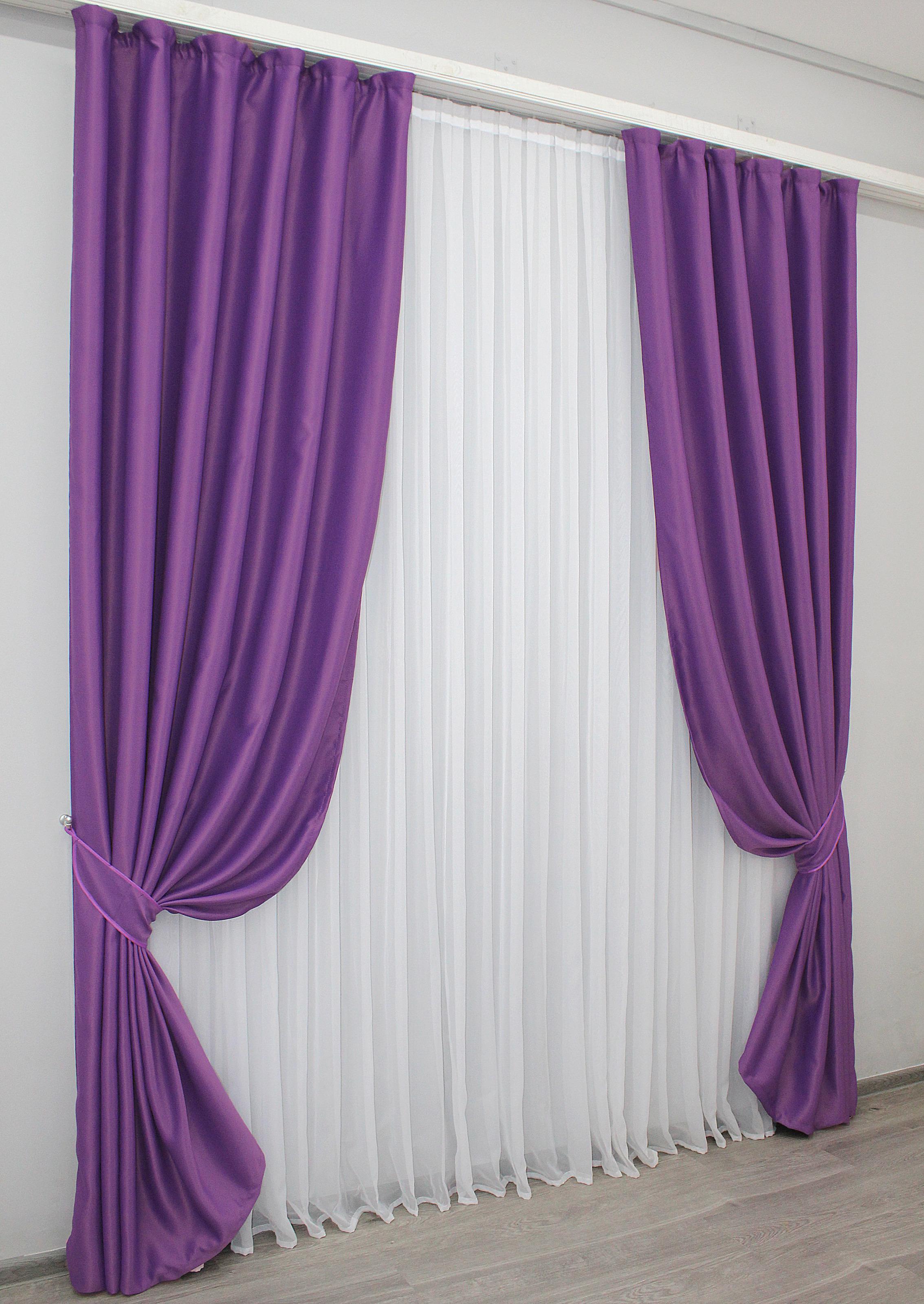 Комплект штор VR-Textil Bruno № 907ш 100х270 см 2 шт. Фиолетовый (31-249)