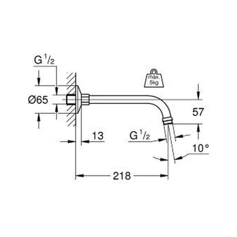 Держатель для душа Grohe Relexa 27406000 21,8 см (55849) - фото 2