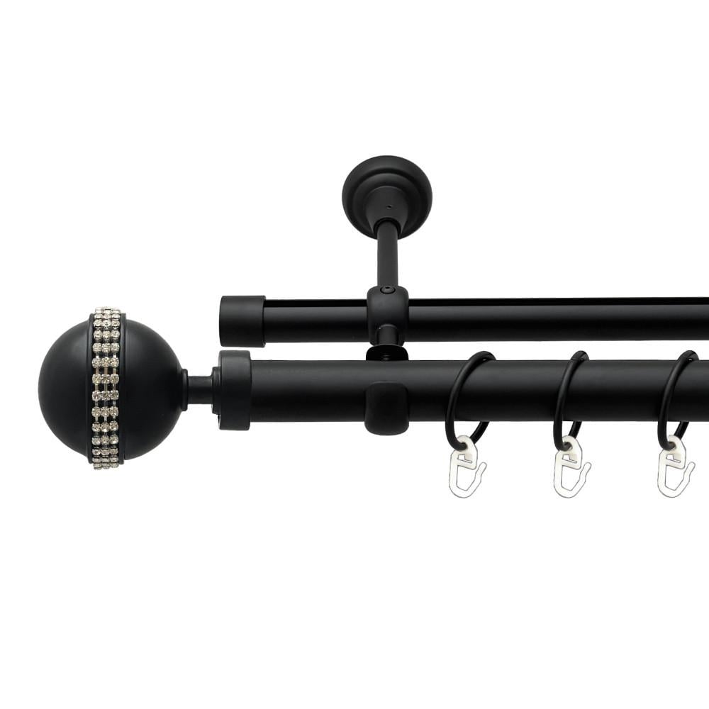 Карниз для штор Orvit Авея дворядний гладкий 160 см Чорний (00-00024560)