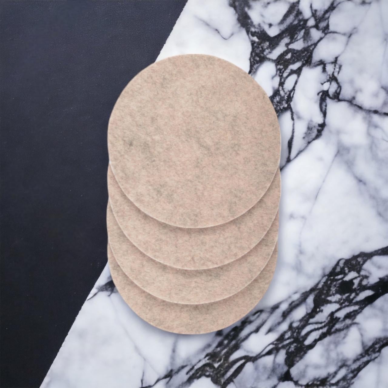 Набор из 4 круглых подставок костеров под чашки кружки 10x10 см Бежевый (Latte-0704)